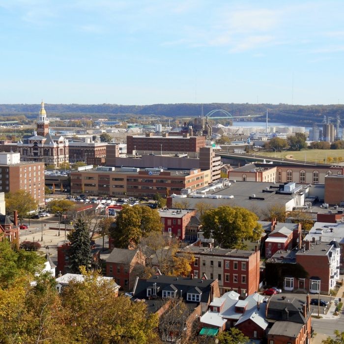 areal view of Dubuque