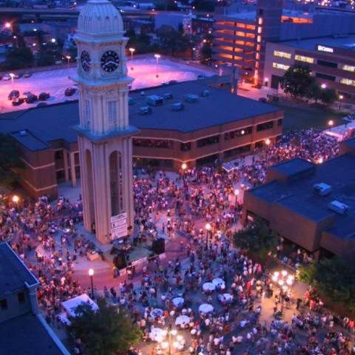 areal view of galena at night 